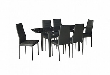שולחן אוכל זכוכית נפתח עם הרחבות 170 סמ' טורינו
