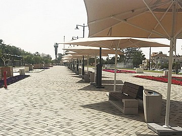 שמשייה מקצועית גודל 3/3 מ' לבתי עסק/גינה גסטרונומי