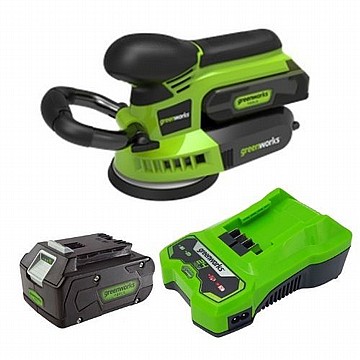 מלטשת 24V עם סוללה 4.0Ah + מטען מהיר greenworks