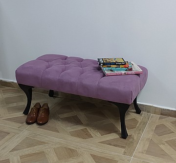 הדום ספסל ישיבה מעוצב מרופד בבד קטיפה