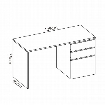 שולחן כתיבה בגימור לבן מבריק