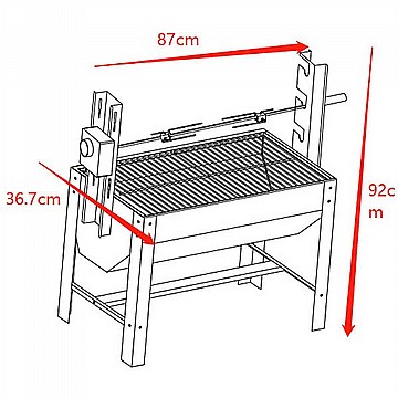 גריל פחמים שיפוד מסתובב SMARTGRILL SG2000