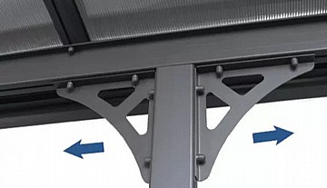 חניה לרכב אלומיניום ופוליקרבונט 3.00X4.96 מטר
