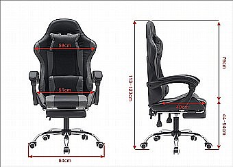 כסא גיימרים עם הדום מנגנון מולטילוק ומסאג' רטט