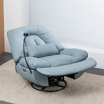 כורסת מסאג עור ריקליינר חשמלי AIR LEATHER אריאן פרימיום שמנת