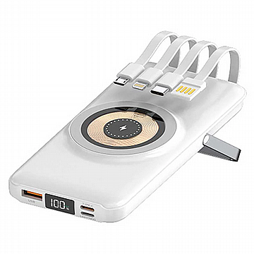 מטען נייד עם משטח טעינה אלחוטי 10,000mAh 15W