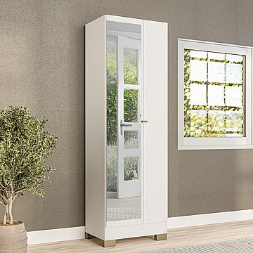 ארון שירות 5 מדפים משולב מראה רוחב 56 ס