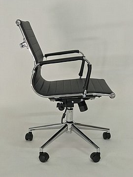 כסא משרדי דגם גלרי דמוי עור שחור