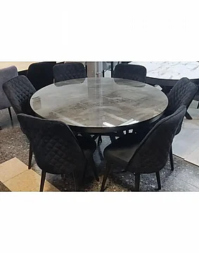 שולחן אוכל עגול נפתח דגם ירח