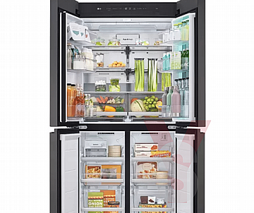מקרר 4 דלתות צבע מתחלף מבית LG דגם GMV960NNME