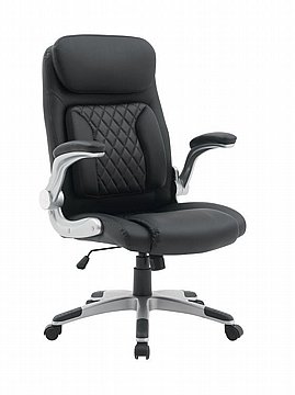 כסא מנהל מחשב מרופד עם ידיות מתקפלות