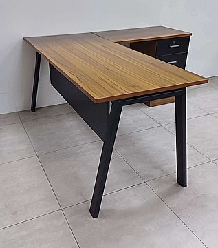 שולחן עבודה מנהל “לוטוס” 160X70X160X50 אגוז שחור