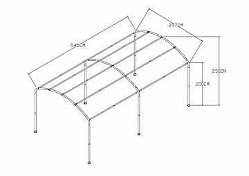 גזיבו חניה/ סככה לרכב – MONARCH PVC 3.00X5.50