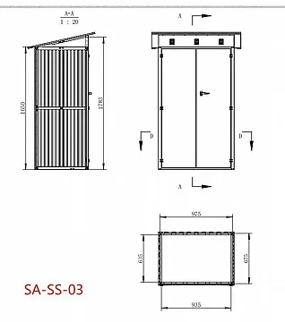 מחסן מתכת צר 0.90X1.20