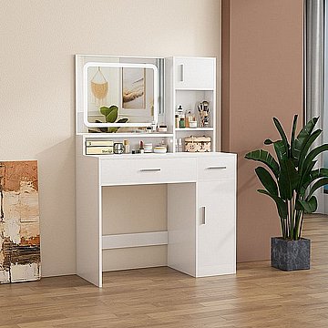 שידת איפור עם תאורת לד רוחב 90 סמ'