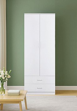ארון בגדים 2 דלתות 80×220 דגם מתן רוחב 80 סמ'