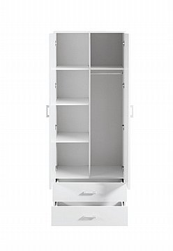 ארון בגדים 2 דלתות 80×220 עם מראה רוחב 80 סמ'