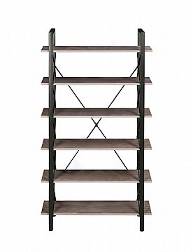ספרייה מדפים מעוצבת 90×200 רוחב 105 סמ' מתכת ועץ