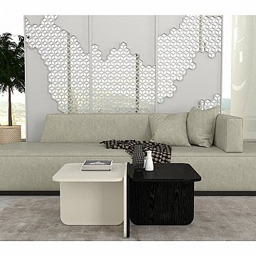 שולחן סלון מודולרי סט 2 שולחנות