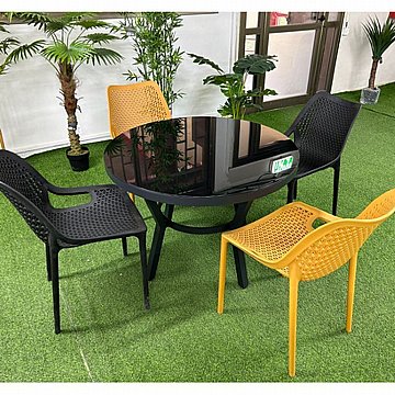 שולחן גינה מרפסת אלומיניום קוטר 100 ס