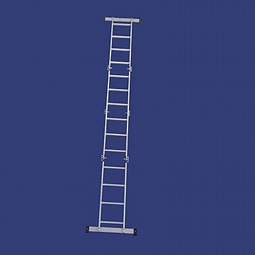 סולם אלומיניום פרקים 4 חלקים מקצוענים 3.70 מ' סולמות חגית