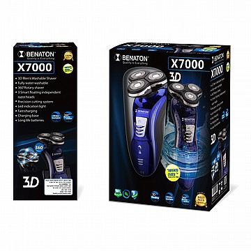 מכונת גילוח עוצמתית 3 סכינים +MaxShave BT-9000X9000 4D